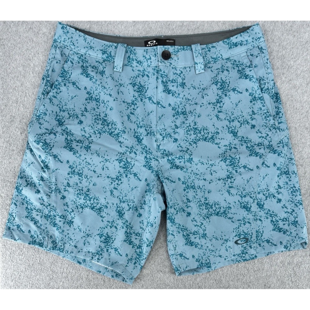 Oakley Golf Shorts  Digital Camo Blue Teal Performance Stretch Regular Fit‎